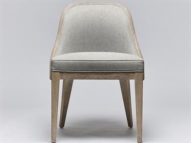 Interlude Home Siesta Mahogany Wood Natural Fabric Upholstered Side Dining Chair ILW149963102