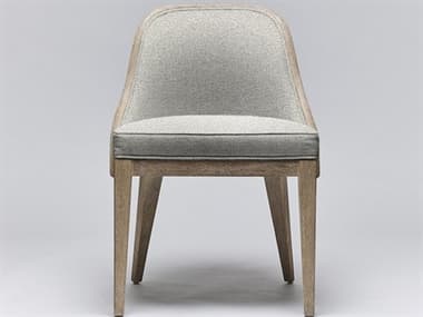 Interlude Home Siesta Mahogany Wood Natural Fabric Upholstered Side Dining Chair ILW149963103