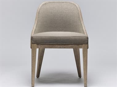 Interlude Home Siesta Mahogany Wood Natural Fabric Upholstered Side Dining Chair ILW149963105