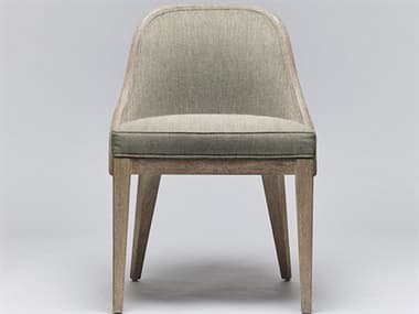 Interlude Home Siesta Mahogany Wood Natural Fabric Upholstered Side Dining Chair ILW149963106
