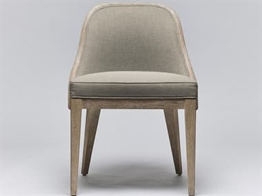 Interlude Home Siesta Mahogany Wood Natural Fabric Upholstered Side Dining Chair ILW149963109