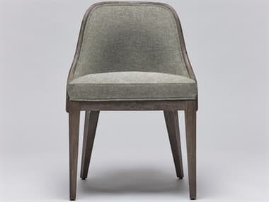 Interlude Home Siesta Mahogany Wood Gray Fabric Upholstered Side Dining Chair ILW149964101