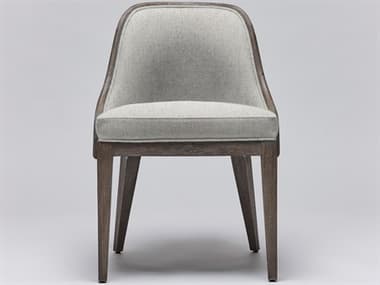 Interlude Home Siesta Mahogany Wood Gray Fabric Upholstered Side Dining Chair ILW149964102