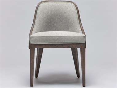 Interlude Home Siesta Mahogany Wood Gray Fabric Upholstered Side Dining Chair ILW149964103