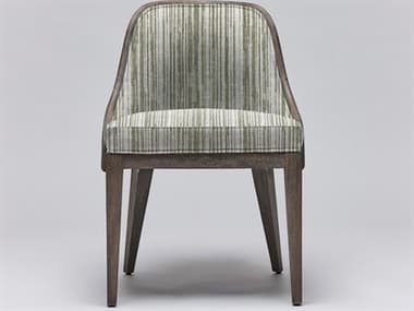 Interlude Home Siesta Mahogany Wood Gray Fabric Upholstered Side Dining Chair ILW149964104