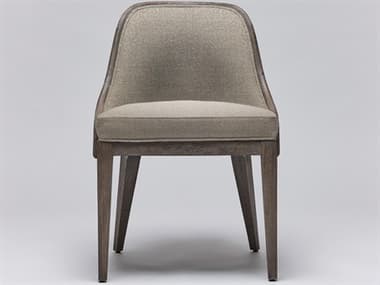 Interlude Home Siesta Mahogany Wood Gray Fabric Upholstered Side Dining Chair ILW149964105
