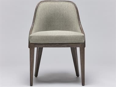 Interlude Home Siesta Mahogany Wood Gray Fabric Upholstered Side Dining Chair ILW149964108