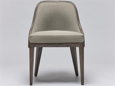 Interlude Home Siesta Mahogany Wood Gray Fabric Upholstered Side Dining Chair ILW149964109