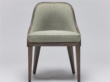 Interlude Home Siesta Mahogany Wood Gray Fabric Upholstered Side Dining Chair ILW149964110