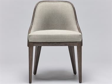 Interlude Home Siesta Mahogany Wood Gray Fabric Upholstered Side Dining Chair ILW149964111