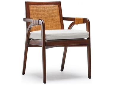 Interlude Home Delray Mahogany Wood Brown Upholstered Arm Dining Chair ILW149976