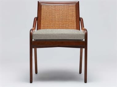 Interlude Home Delray Mahogany Wood Brown Fabric Upholstered Side Dining Chair ILW149978100
