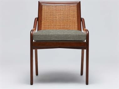 Interlude Home Delray Mahogany Wood Brown Fabric Upholstered Side Dining Chair ILW149978101