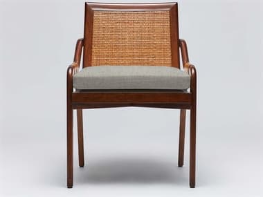 Interlude Home Delray Mahogany Wood Brown Fabric Upholstered Side Dining Chair ILW149978102