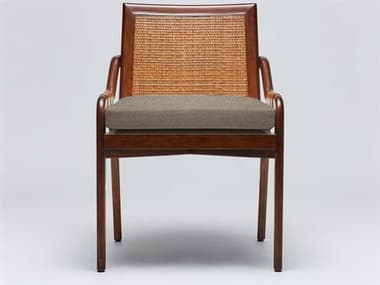 Interlude Home Delray Mahogany Wood Brown Fabric Upholstered Side Dining Chair ILW149978105