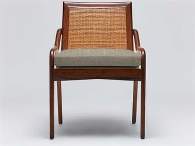 Interlude Home Delray Mahogany Wood Brown Fabric Upholstered Side Dining Chair ILW149978106