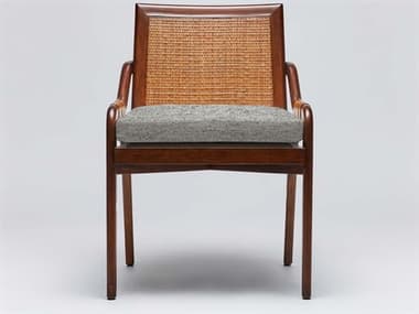 Interlude Home Delray Mahogany Wood Brown Fabric Upholstered Side Dining Chair ILW149978107