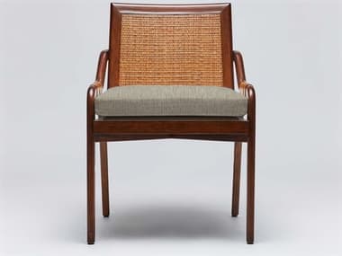 Interlude Home Delray Mahogany Wood Brown Fabric Upholstered Side Dining Chair ILW149978108