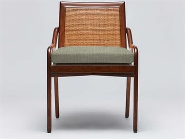 Interlude Home Delray Mahogany Wood Brown Fabric Upholstered Side Dining Chair ILW149978110