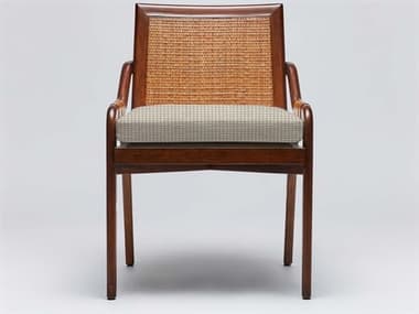 Interlude Home Delray Mahogany Wood Brown Fabric Upholstered Side Dining Chair ILW149978111