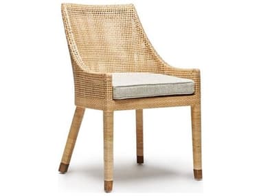 Interlude Home Boca Rattan Natural Upholstered Side Dining Chair ILW149988