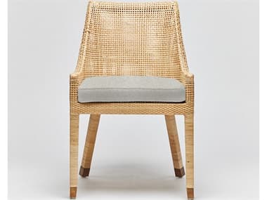 Interlude Home Boca Rattan Natural Fabric Upholstered Side Dining Chair ILW149988100