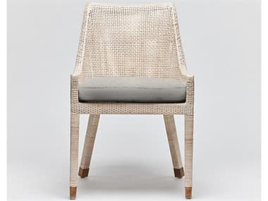 Interlude Home Boca Rattan White Fabric Upholstered Side Dining Chair ILW149989100