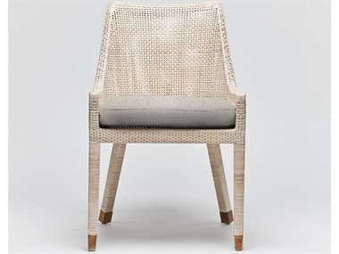 Interlude Home Boca Rattan White Fabric Upholstered Side Dining Chair ILW149989102