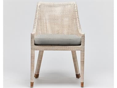 Interlude Home Boca Rattan White Fabric Upholstered Side Dining Chair ILW149989103