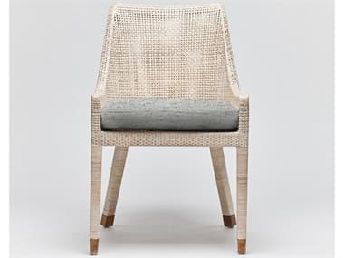 Interlude Home Boca Rattan White Fabric Upholstered Side Dining Chair ILW149989107