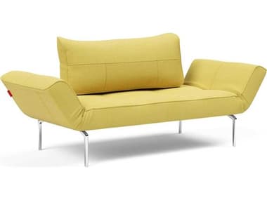 Innovation Zeal 70&quot; Soft Mustard Flower Aluminum Yellow Fabric Upholstered Sofa Bed IV957400215542196