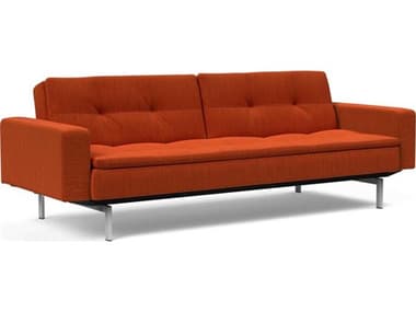 Innovation Dublexo 95&quot; Elegance Paprika Stainless Steel Red Fabric Upholstered Sofa Bed IV957410502050682