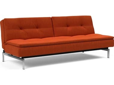 Innovation Dublexo 83" Elegance Paprika Stainless Steel Red Fabric Upholstered Sofa Bed IV9574105050682