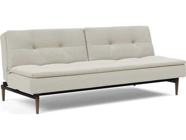Innovation Dublexo 83" Mixed Dance Natural Dark Lacquered Oak Beige Fabric Upholstered Sofa Bed IV957410505271032