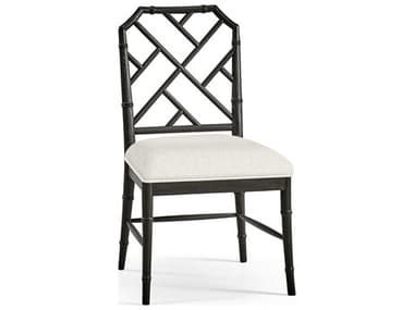 Jonathan Charles Timeless Oak Wood Black Fabric Upholstered Side Dining Chair JC0032121EBO