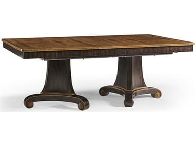 Jonathan Charles New Traditional Rosette Rectangular Wood Crotch Walnut Dining Table JC0072A60ABG