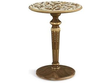 Jonathan Charles Trianon Round Wood Oak Leaf Parquetry End Table JC0073DQ0OLP