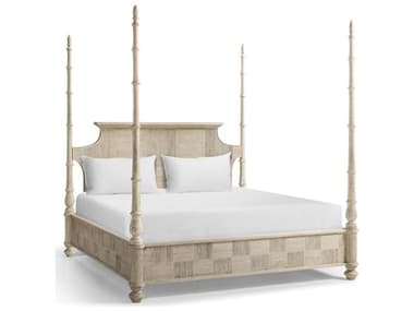 Jonathan Charles William Yeoward Washed Acacia Beige Oak Wood King Poster Bed JC0101220WAA