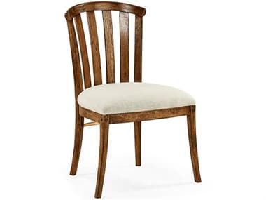 Jonathan Charles Casually Country Acacia Wood Brown Upholstered Side Dining Chair JC491047SCCFWF400