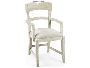 Jonathan Charles Jc Casual Acacia Wood White Upholstered Arm Dining Chair JC491076ACDTWF400