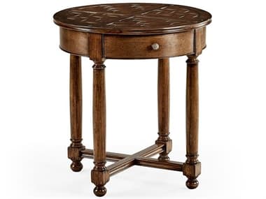 Jonathan Charles Country Farmhouse 24" Round Wood Walnut End Table JC492021WAL