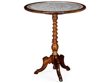 Jonathan Charles Windsor Round Glass Walnut End Table JC492134WAL