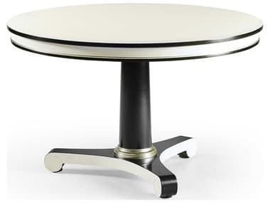 Jonathan Charles Reimagined Lacquered White Dove & Formal Black 48'' Wide Round Dining Table JC49477648DWDL