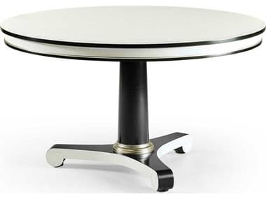 Jonathan Charles Reimagined Lacquered White Dove & Formal Black 60'' Wide Round Dining Table JC49477660DWDL