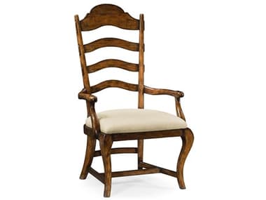 Jonathan Charles Artisan Acacia Wood Brown Fabric Upholstered Arm Dining Chair JC495293ACRWLF001