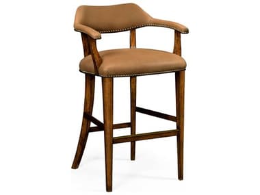 Jonathan Charles Windsor Leather Walnut Wood Bar Stool JC495903BSWALL028