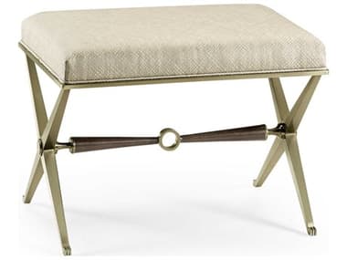 Jonathan Charles Barcelona 25" Champagne Gilded Beige Fabric Upholstered Accent Bench JC496078STCF200