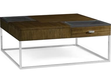 Jonathan Charles Eclectic Square Wood Coffee Table JC500179WAT