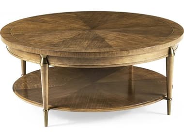 Jonathan Charles Toulouse Round Wood Walnut Coffee Table JC500359WTL