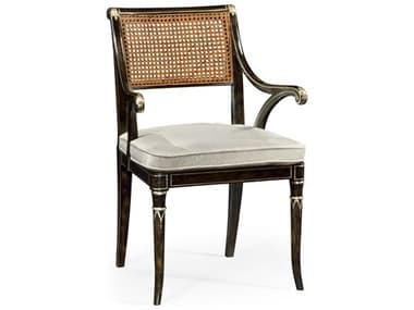Jonathan Charles William Yeoward Linden Acacia Wood Black Upholstered Arm Dining Chair JC530121ACCHW
